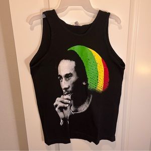Vintage alstyle Bob Marley Big Headshot Black Graphic tank T-Shirt size M